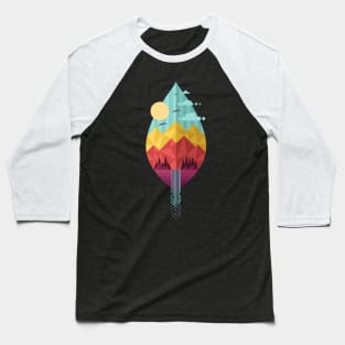 Geometric Nature Leaf Spring Baseball T-Shirt